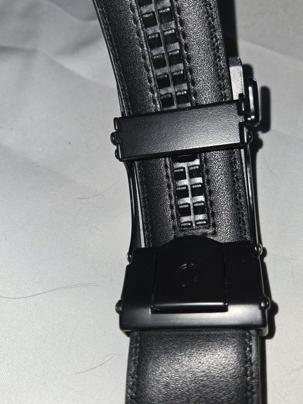 CR7 Cristiano Ronaldo Black Ratchet Belt Adjustable Track Belt Modern Buckle 42" - Picture 5 of 5